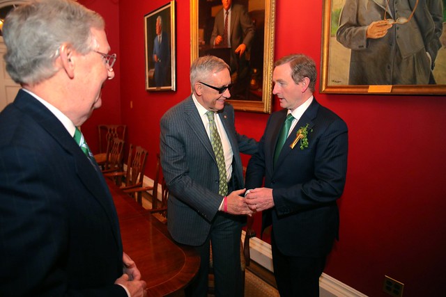 Taoiseach with Senate Majority Leader Mitch McConnell and Senator HARRY REID at the U.S. Capitol
