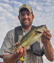 Biologist with Florida bass