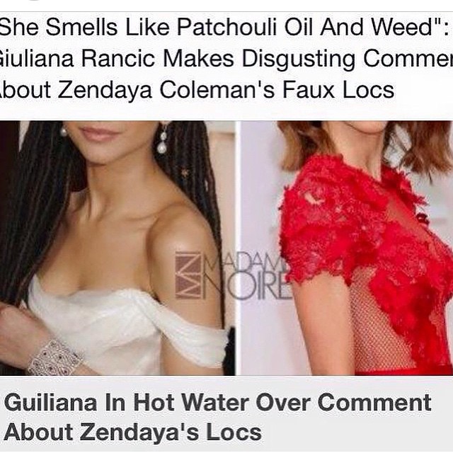 Just so #Racist 👎 #GiulianaRancic your apology wasnt sincere. Not one bit. Just trying to save your own ass. #Zendaya #ENews #EOnline #FashionPolice #Oscars15 @eonline @giulianarancic You brought this on yourself. So get ready. #TrueStory #FrF