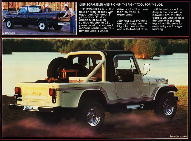 jeep pickup laredo brochure 1985 j20 scrambler