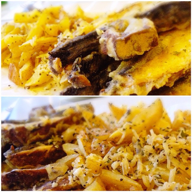 I may be a little out of line here, but who can resist these two authentic beauties? We call them CPF and GBF.   Cumin-salted Portobello Fries and Garmesan Bacon Fries. (Garmesan is our own creation of garlic + Parmesan). I think Ive said enough.   #shar