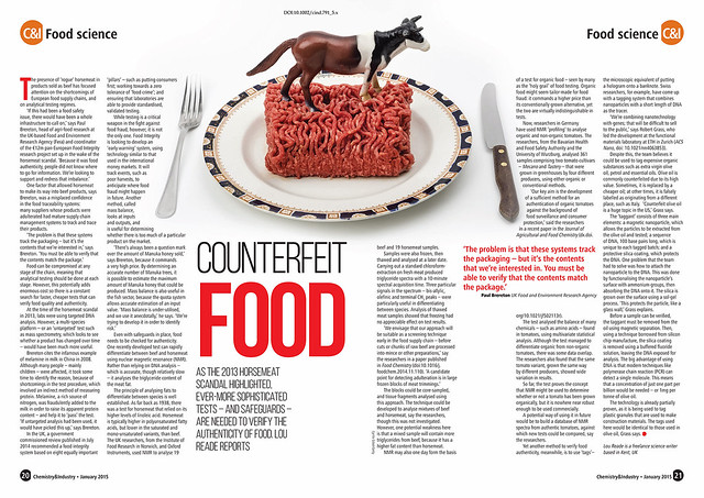 Chemistry&Industry | January 2015 | Counterfeit food