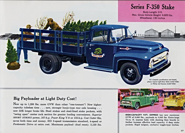 ford truck series 1956 brochure stake f350