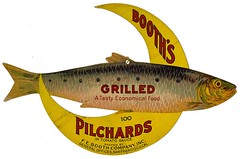 Pilchards in tomato sauce advertisement, Booth's, Lehmann Printing and Lithographing Co.