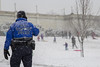 US Capitol Police and sledders