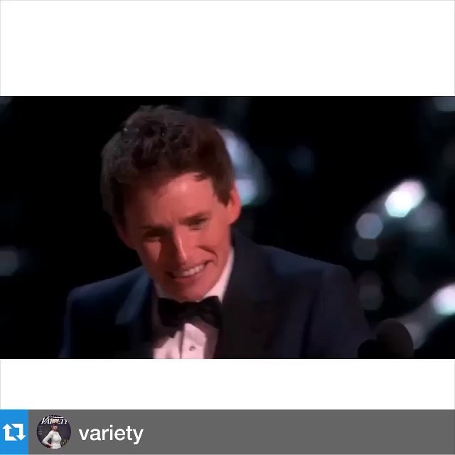 regram @focusfeatures #Repost @variety: Eddie Redmayne just couldnt contain his excitement on stage at the #Oscars!