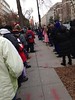 Lining the sidewalks in front of Planned Parenthood