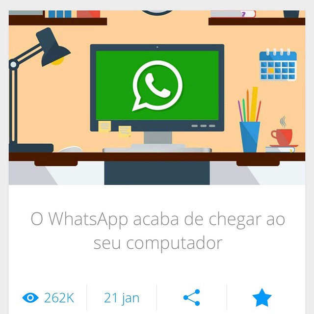 #Tecnologia #Whatsapp #Computador #PC #WEB   Via:   #Tecmundo