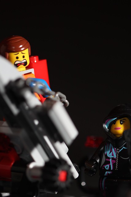 Day 42 - Tied down Emmet looks scared as Wyldstyle has evil glint in her eyes. #lego #awesome #365challenge