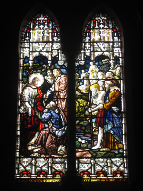 The John Richard Bathe Neale Memorial Stained Glass Window of Christ at the Pool of Bethesda; St Judes Church of England - Corner of Lygon, Palmerston and Keppel Streets, Carlton
