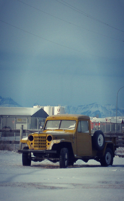 snow classic truck jeep pickup alberta willys