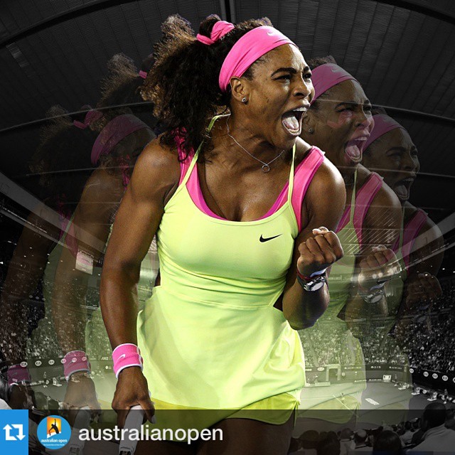 #Repost @australianopen・・・QUEEN SERENA.  Williams wins her sixth Australian Open singles title and her 19th Grand Slam after defeating Maria Sharapova 6-3 7-6(5). #ausopen   LUARBIASA 😍