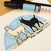 How many men does it take to catch a couple of llamas? Maybe just one slick cowboy. 😉 #Arizona #llamas #OnTheRun #llamaDrama #sketch #drawing