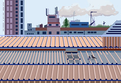 Roofs of Ramat Gan. Created by Photoshop, Oktober 2016