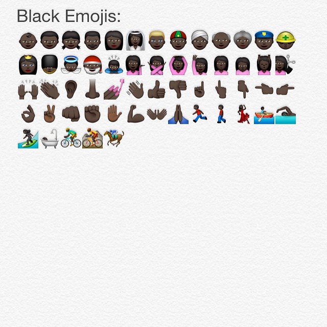 All the black emojis in iOS 8.3 #newemojis