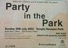 2003-PARTY IN THE PARK , TEMPLE NEWSAM PARK , LEEDS , (20-07-03) TICKET
