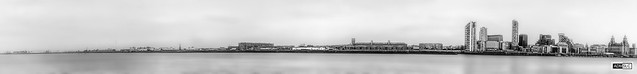 Liverpool - Large format Pano - B&W
