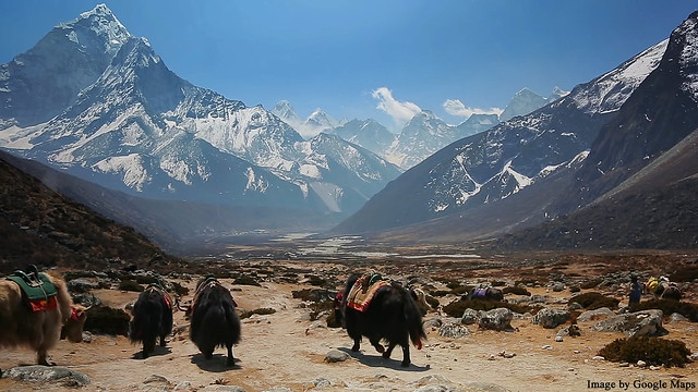 Everest region of Nepal - image by Google Maps