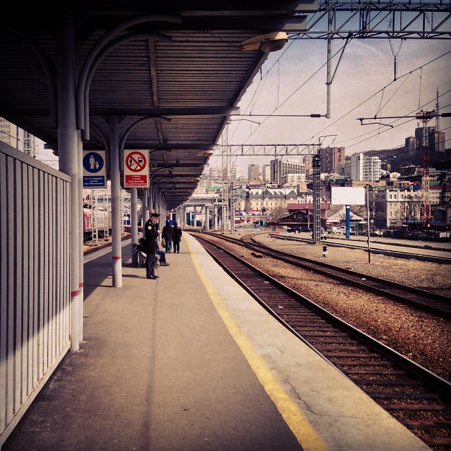 :    ...   ...   ... #Travel #Vladivostok #Russia # #Train #Station #Railway #Platform #Peoples