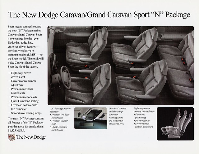 sport interior n grand dodge 1998 caravan brochure package