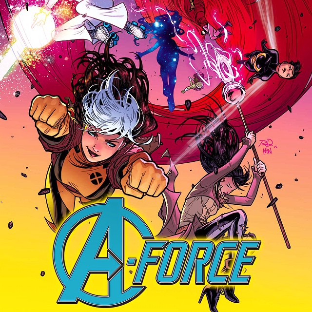 Marvels mightiest women assemble in the brand new A-FORCE comics series during #SecretWars! Hitting shelves and digital in May. [Variant cover art here by Russell Dauterman]