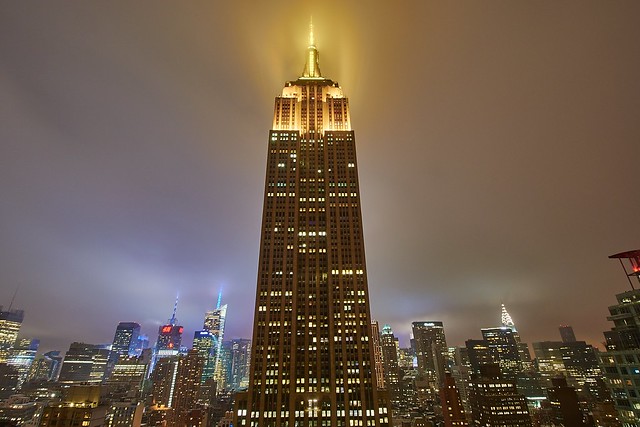 The Empire State Building glows yellow tonight to celebrate International Day of Happiness