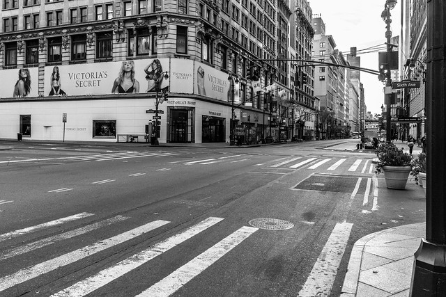 34th and 6th on a Sunday Morning. Street Photography Black And White Photography NYC Street Photography NYC Photography Victorias Secret Quiet Morning 365project Sony A6000 at Victorias Secret