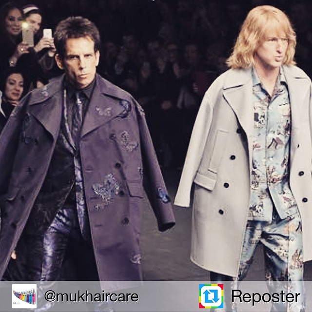 Love it!! #Hansel is so hot right now! Cant wait for #Zoolander2. Repost from @mukhaircare by #Reposter @307apps Who else loves this finale as much as we do?? Derek Zoolander and Hansel Close are back - hair better than ever closing the #Valentino Show a