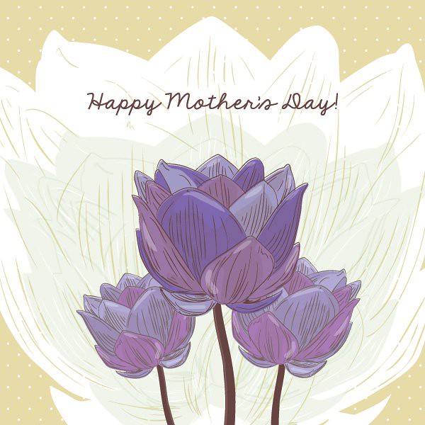 Mothers Day Card Free Vector