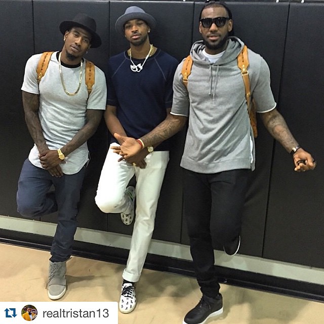 #Repost @realtristan13 ・・・ Swag Brothers!! Great team win tonight! @imanshumpertthe1st @kingjames #TheLand #OnToTheNext #ALLinCLE