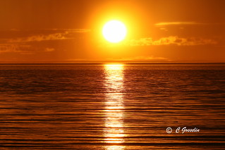SUNSET OVER ST. LAWRENCE RIVER    |  REFORD  GARDENS  |  GASPESIE  |  QUEBEC  |  CANADA