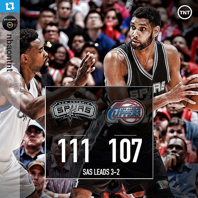 #Repost @nbaontnt ・・・ What a game! The @spurs take Game 5 in Los Angeles and will take a 3-2 series lead back to San Antonio. Duncan posted 21 pts, 11 reb, 4 ast and 3 stl in the win. #NBAPlayoffs