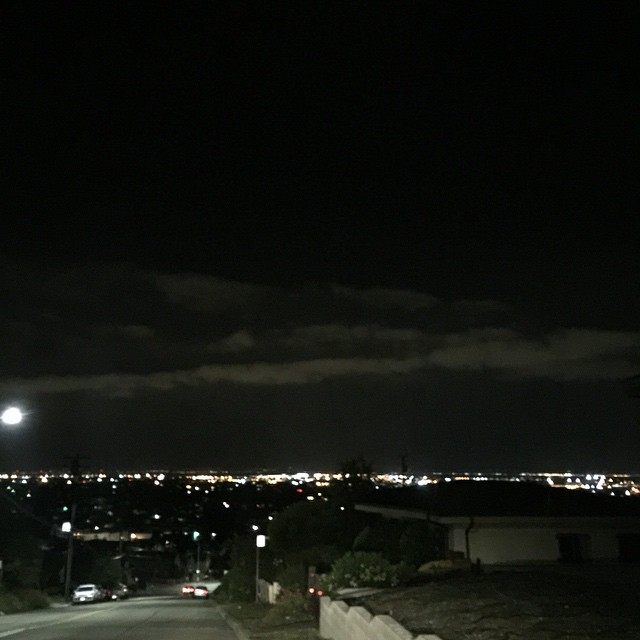 View at midnight from the Oakland Hills. #oakland,#Golden , #state , #warrior