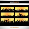 Audience Silhouette Set Free Vector