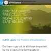 #Repost @comcastca with @repostapp.・・・Our hearts go out to all those impacted by the devastating Earthquake in Katmandu, Nepal – the victims, their families and their loved ones. During this extremely difficult time, we want to help our customers unite wi