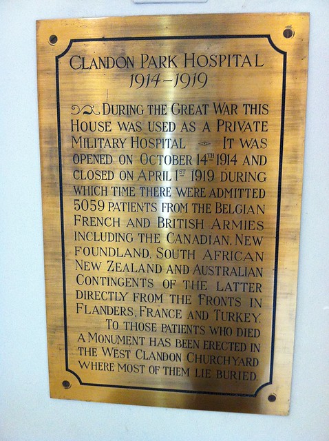 Plaque at CLANDON PARK National Trust house