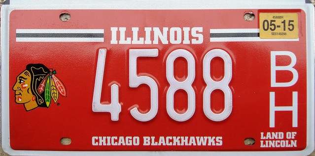 Chicago Blackhawks License Plate (Illinois) Hockey NHL