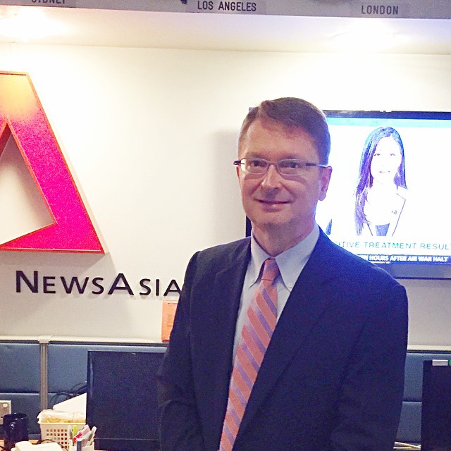 I was interviewed on CHANNEL NEWS ASIA TV this week by Julie Yoo (the on-screen lady behind me in this photo) regarding the significance of YouTubes 10th anniversary.