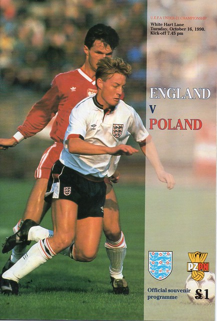 1990-91 ENGLAND U21 v Poland at Tottenham
