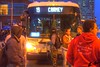 Protester blocks MTA Bus