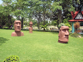 Easter Island Statues in Mini Siam, Sukhumvit road, Chonburi Province, Thailand.