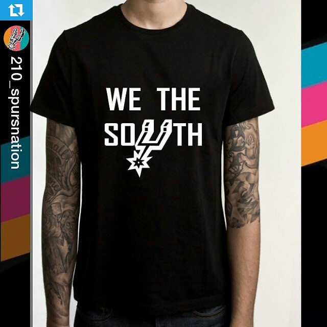 #Repost @210_spursnation ・・・ WE THE SOUTH ! Black tee white logo. $20. Link is in my bio. Big shout out to Prizm for the new swag. #gospursgo #spursnation #spurs #wethesouth