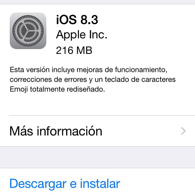 iOS 8,3 ya disponible para descarga, recuerda hacer una copia de seguridad con iTunes antes de actualizar.