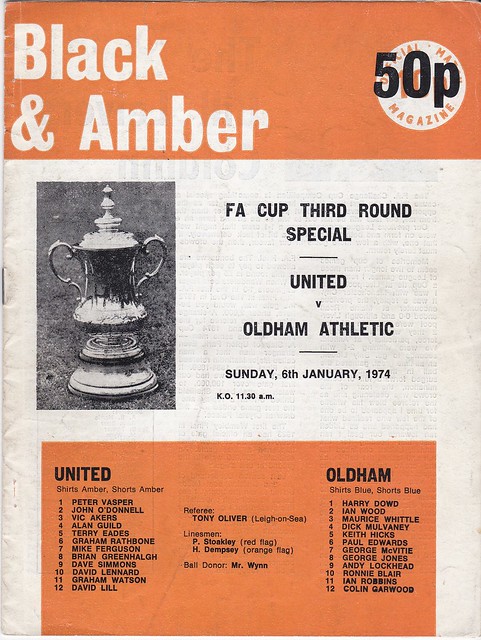 Cambridge United V Oldham Athletic 6/1/74 (FA Cup 3rd Round)
