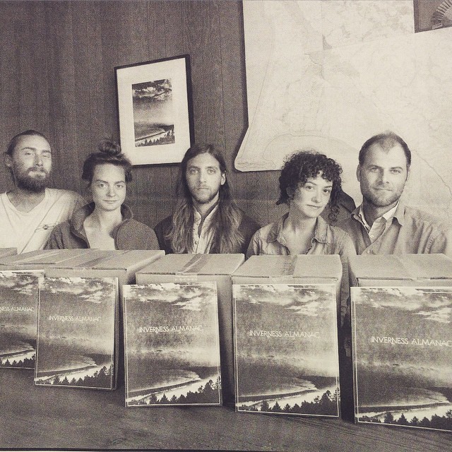 So stoked for this crew- the editors of the Inverness almanac, full page shout out in the point reyes light. First issue Already in its seconding printing! Second issue due in September. From left, Ben, Katie, Jeremy, Nina, Jordan. #invernessalmanac