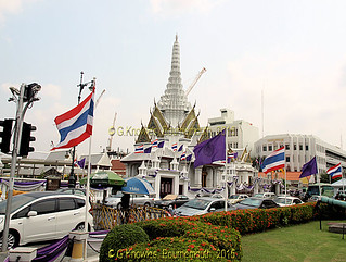 City Pillar Shrine in 2015 in Ratchadamnoen road, Phra Nakhon District, Bangkok, Thailand.