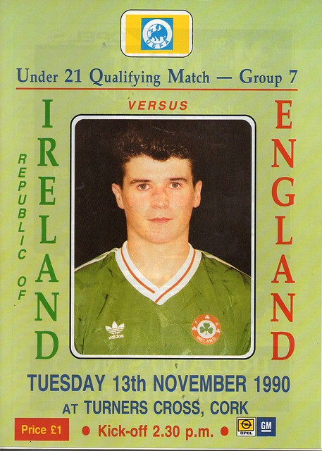 1990-91 Republic of Ireland U21 v England at Turners Cross, Cork