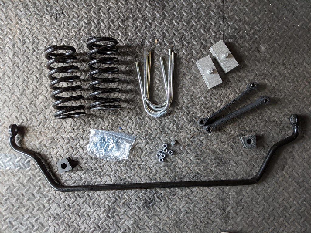 Parts laid out ready for fitting.