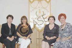 1869. Malicha Pastor de González, Miriam García de Villarreal, Yolanda M. de Salinas y Nora Cantú de Valdez.