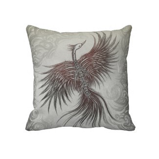 Skeletal Phoenix Pillow